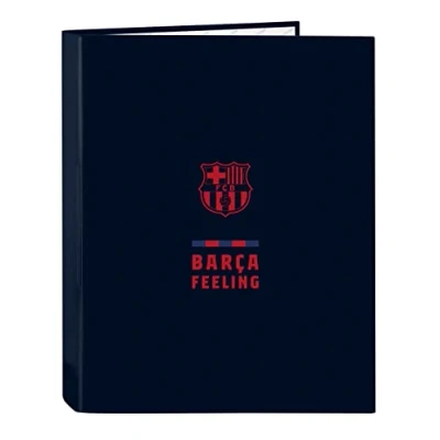 Abbildung von Safta F.C. Barcelona Corporativa Ordner mit 4 Ringen, ideal für Kinder jeden Alters, bequem und vielseitig, Qualität Stärke, 26,5 x 33 cm, Marineblau
