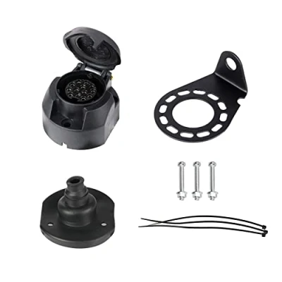 Abbildung von BEIJISTAR Anhänger Steckdose Set 13 Polig, mit Gummidichtung und Metallhalterung, nach ISO 11446, 12V Wasserdichter Poliger Anhängersteckdose, Polige Steckdose, Polig für