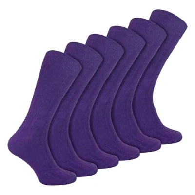 Abbildung von Sock Snob 6er Pack Herren Socken Gerippt Baumwolle Atmungsaktiv mit Komfortbund (39 45, Lila)