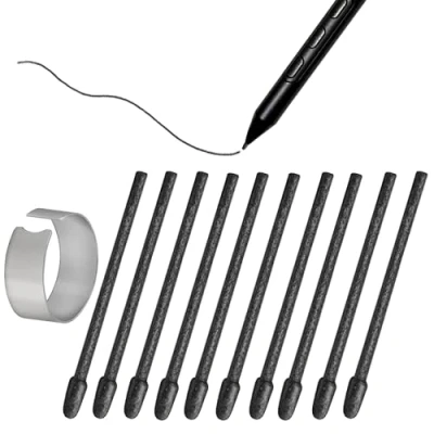 Abbildung von [10 Stück] Standard Felt Spitzen Kompatibel mit Wacom Pro Pen 3 (ACP50000DZ), Schwarz