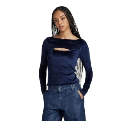 Abbildung von G Star CUT OUT SLIM Boatneck Langarmshirt, Damen, Größe: Small, Warm sartho