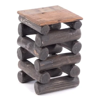 Abbildung von DESIGN DELIGHTS HOCKER &quot;BLOCK 38&quot;, 30x30x39cm (BxTxH), Altholz Teak, Sitzhocker, Fa