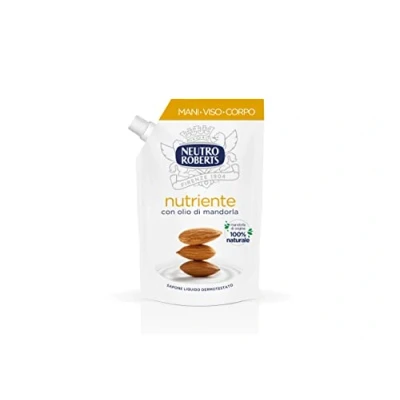 Abbildung von Neutro Roberts, Ecopouch Flüssigseife, nährend, umweltfreundlich, gesunde und geschützte Haut, Seife mit Mandelöl, 100% natürlich Packung 400 ml