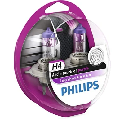 Abbildung von Philips 36791128 ColorVision Scheinwerferlampe H4 2 er Kit, rosa
