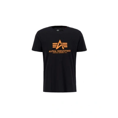 Abbildung von Alpha Industries Tshirt print, Herren, Größe: XL, Black /neon orange