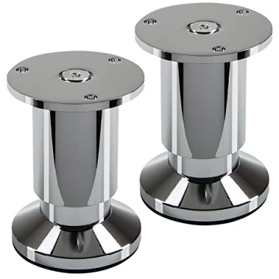 Abbildung von 2 Stück Möbelfüße TERRA Höhe 80 mm Chrom poliert Schrankbeine höhenverstellbar bis max. 15 mm, belastbar 250 kg/je Fuß von SOTECH