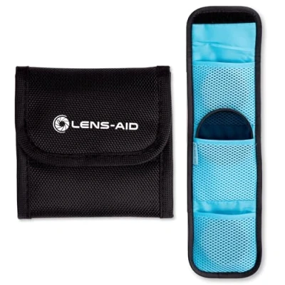 Abbildung von LENS AID Filtertasche für Rundfilter mit Fächer Filter bis 82mm, Aufbewahrungstasche Polfilter, UV Filter, Kamera Deckel etc.