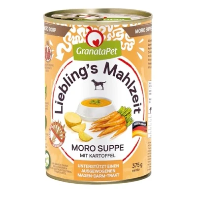 Abbildung von GranataPet Liebling&#039;s Mahlzeit Moro Suppe mit Kartoffeln, Hundefutter zum natürlichen Aufbau gesunder Darmbakterien, ideal bei Durchfall und Magen Darm Beschwerden, 6 x 375 g
