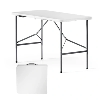 Abbildung von Wiltec Campingtisch klappbar 120x60x74 cm Klapptisch mit Tragegriff Partytisch Biertisch Gartentisch Buffettisch Bierzeltgarnitur Camping Tisch