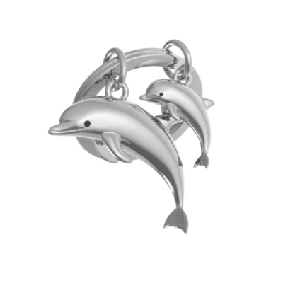 Abbildung von METALMORPHOSE MTM145 06 Schlüsselanhänger Delfin &amp; ihr Baby, Silber, One Size, Taille unique, Einzigartig