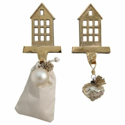 Abbildung von Loberon Haken 2er Set Xanique, Glänzendes Hausdesign, Verschönert Jede Möbelkante, Elegantes Design, Garderobe, Aufbewahrung, Aluminiumguss, Gold