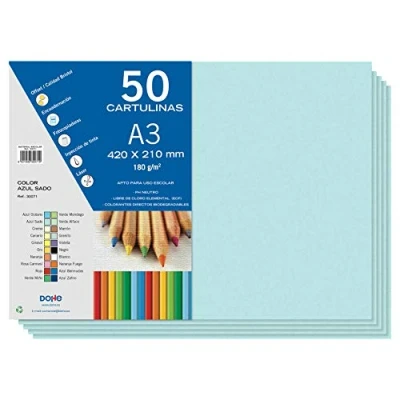 Abbildung von Dohe A3 Karton, Sado Blau, 50 Stück, 21 x 29,7 cm, 180 g/m², Büromaterial