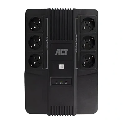 Abbildung von ACT Back up USV Unterbrechungsfreie Stromversorgung Line Interactive, 600VA Batterie UPS Power Supply, (6 Schuko Ausgänge, Überspannungsschutz), AVR AC2300