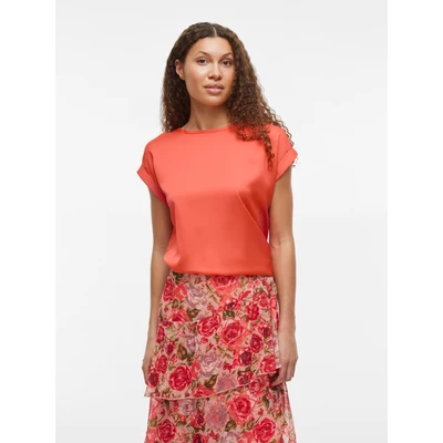 Abbildung von Vila Kurzarmshirt VIELLETTE S/S Satin TOP NOOS Optik