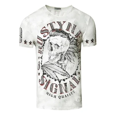 Abbildung von Rusty Neal MIT Stylischem Totenkopf Tshirt print, Herren, Größe: Medium, Weiß