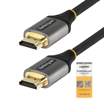 Abbildung von StarTech.com 0,5m Premium High Speed HDMI Kabel mit Ethernet Ultra HD 4k 60Hz 2.0 HDR10, ARC Zertifiziert Für Bildschirme UHD Typ A Vergoldete Stecker (HDMMV50CM)