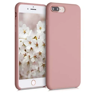 Abbildung von kwmobile Hülle kompatibel mit Apple iPhone 7 Plus/iPhone 8 Plus Silikon Handy Case Handyhülle weiche Oberfläche kabelloses Laden Winter Rose