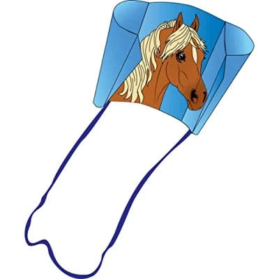 Abbildung von HQ Sleddy, Kinderdrachen Einleiner, ab 5 Jahren, 50x76cm und 1.9m Drachenschwanz, inkl. 17kp Polyesterschnur 40m auf Spule, 2 6 Beaufort… (Pony)