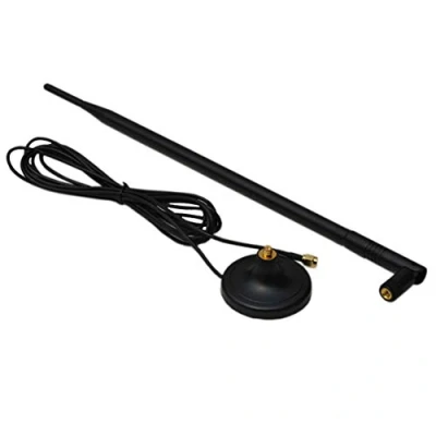 Abbildung von O01C WLAN Antenne 18dBi mit RP SMA Adapter, 3m Verlängerungskabel, Standfuß für PCI WiFi Karten, Wireless Router, Bluetooth Stick, Access Points