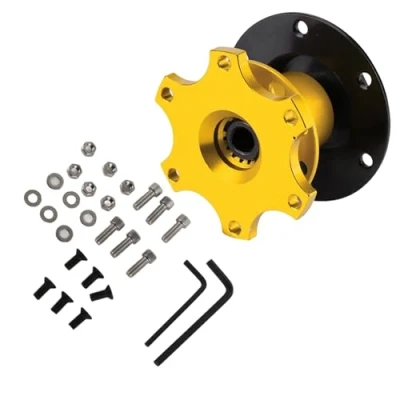 Abbildung von Ymiko Lenkrad Schnellspannnabenadapter 6 Loch Unifür Versal Lenkradnabenadapter Schnellkupplungs Rennadapter Snap Off Kit