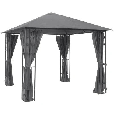 Abbildung von KONIFERA Pavillon Athen, BxT: 300x300 cm, Blätter Optik, inkl. 4 Seitenteile