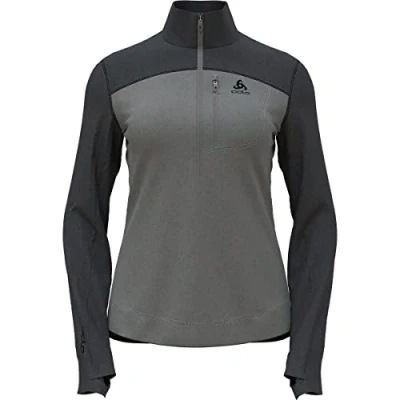 Abbildung von odlo Damen Descent Performance Wool 300 Midlayer, Graphite Grey Concrete Grey, XL