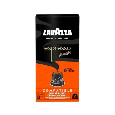 Abbildung von Lavazza Lungo Intenso, Intensives Espresso Erlebnis mit Noten von Karamell und Schokolade, 10 Kapseln, Nespresso kompatibel