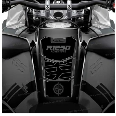 Abbildung von 3D Aufkleber Harz Tankpad Tankschutz kompatibel mit R1250 GS Adventure Triple Black R1250GS R 1250