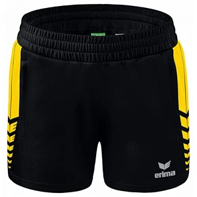 Abbildung von Erima Damen Six Wings kurze Shorts, schwarz/gelb, 40