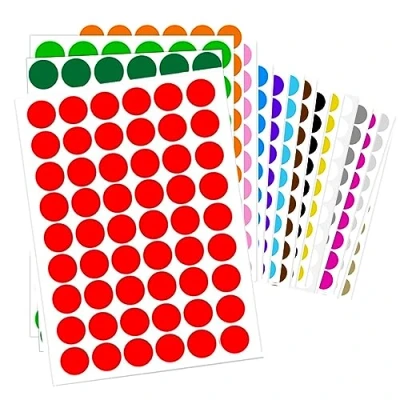 Abbildung von 864 Stück Runde Klebepunkte 20mm selbstklebende Punktaufkleber 16 Farben Farbkodierung Etiketten Markierungspunkte für Büro, Familie, Schule, Kinder, Freizeit