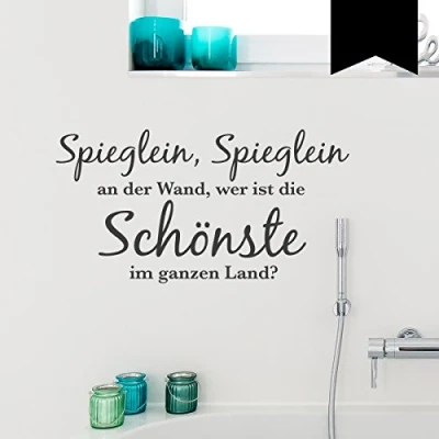 Abbildung von WANDKINGS Wandtattoo Spieglein, Spieglein an der Wand, wer ist die Schönste im ganzen Land. 50 x 26 cm schwarz erhältlich in 33 Farben