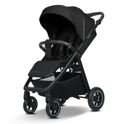Abbildung von my junior® PLIA² AIR großer Komfortbuggy mit Luftreifen, Einhand Faltmechanismus, einstellbare Federung, XXL Einkaufskorb &amp; Verdeck, Belüftung, inkl. Getränkehalter + Tragegurt (Ink Stone)