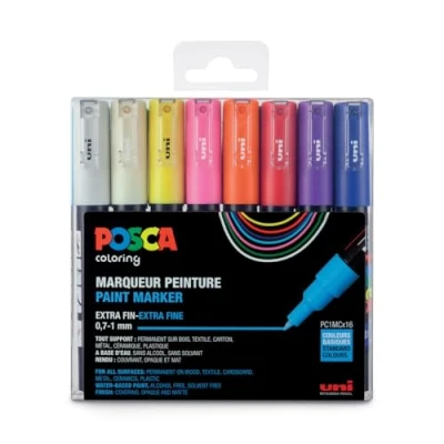 Abbildung von uni ball Lackmarker POSCA PC 1MC Marker 16er Set