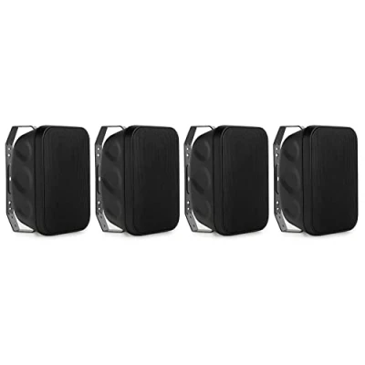 Abbildung von McGrey OLS 5251BK Outdoor Lautsprecher 4X Set Zwei Wege System IP56 Für Restaurant, Biergarten, Terrasse &amp; Garten 5,25&quot; Woofer und 1&quot; Hochtöner 50 Watt 8 Ohm 70/100V Betrieb Schwarz