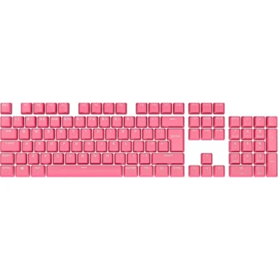 Abbildung von Corsair PBT Double Shot PRO Keycap Mod Kit (Double Keycaps, Standard Bottom Row Compatibility, Textured Surface, 1.5mm Thick Walls with Backlit Font, O Ring Dampeners Included) Rogue Pink