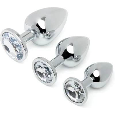 Abbildung von 3 Stücke Analplug Set ,Metall Anal Plug ButtPlug mit Kristall Diamant Sex Spielzeug für Die Frau Männer, Butt Kit,Hygienisches Toy,für Anfanger Frauen Männer Paare