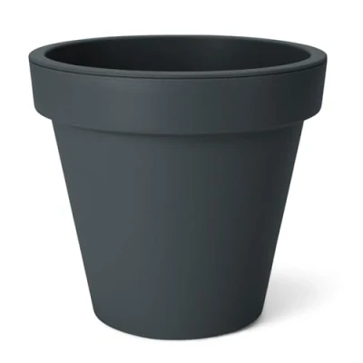 Abbildung von Spetebo Pflanzkübel Kunststoff rund XS Ø 25 cm anthrazit (Stück, 1 St., Blumentopf), klassischer runder für den Garten