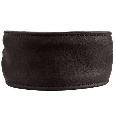 Abbildung von HUNTER Ergonomisches Hundehalsband ARVIKA, Farbe: schwarz/Cognac, weiches, anschmiegsames Leder, hoher, modern und stilvoll, Made in Germany, Größe: 65