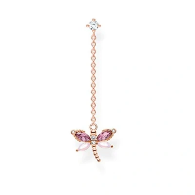 Abbildung von Thomas Sabo H2187 321 7 Charm Club Ohrring Libelle mit Steine 925 Sterlingsilber, vergoldet, Roségold, Glas Keramik Stein, Zirkonia
