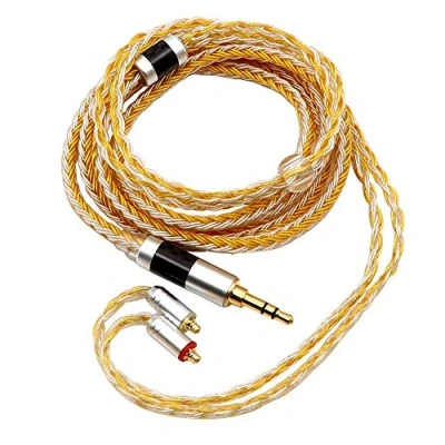 Abbildung von LINSOUL Tripowin Zonie 16 Core Silver Plated Cable SPC Kopfhörerkabel für TIN Audio T2 T3 UE900s BGVP Kopfhörer (MMCX, 3.5mm, Gold)