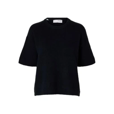 Abbildung von Selected Femme Slfmalineliliana 2/4 Oneck NOOS Tshirt print, Damen, Größe: Small, Dark sapphire