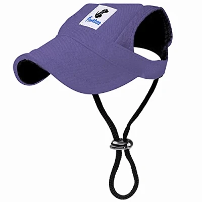 Abbildung von Pawaboo Hunde Baseballmütze, Basecap Verstellbar Sonnenschutz Hut Hundecap mit Ohrlöchern für Welpen Haustier, M, Lila