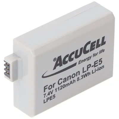 Abbildung von AccuCell Akku passend für Canon LP E5, EOS 500D, Rebel T1i 1020 mAh (7,4 V)
