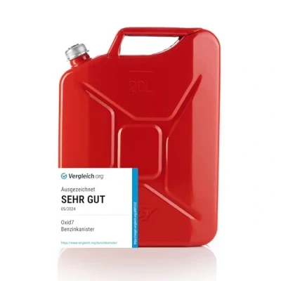 Abbildung von Oxid7 Benzinkanister Kraftstoffkanister 20 Liter (2 St), aus Metall mit Schraubverschluss Benzin, Diesel &amp; Bio Ethanol geeignet