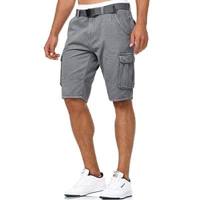 Abbildung von Indicode Herren Monroe Cargo Shorts inkl. Gürtel Bermuda Männer Sommerhose aus Baumwolle Iron L