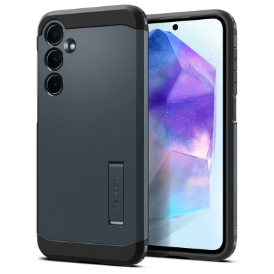 Abbildung von Samsung Galaxy A55 Hülle Kunststoff Spigen Hard Case/Backcover Handyhülle Grau Shockproof/Stoßfest