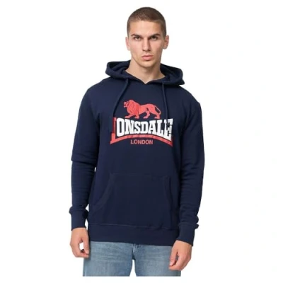 Abbildung von Lonsdale Normale Passform Thurning Kapuzenpullover, Herren, Größe: XL, Navy red white