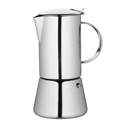 Abbildung von Cilio AIDA Espressokocher 6 Tassen Edelstahl poliert für alle Herdarten, auch Induktion geeignet Ø 9cm, H:17,5cm italienische Kaffeemaschine Cafetera Mokka Maschine