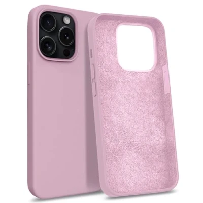 Abbildung von MyGadget Hülle kompatibel mit iPhone 15 Pro Max Gummierte Handyhülle [ 3 Layer Struktur ] Schutzhülle Soft Inlay &amp; Hardcase Cover außen Rosa