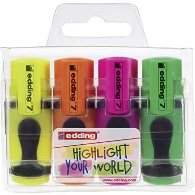 Abbildung von edding Marker 7 Mini Textmarker sortiert (4er Set)
